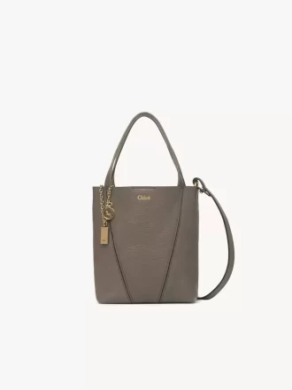 Kleine Chloé Spin Tote Bag aus genarbtem Leder