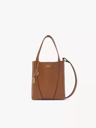 Kleine Chloé Spin Tote Bag aus genarbtem Leder