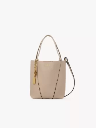 Kleine Chloé Spin Tote Bag aus genarbtem Leder