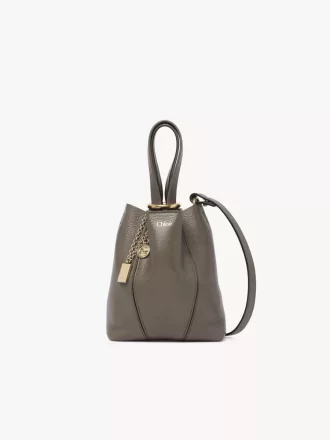 Kleine Chloé Spin Tote Bag aus genarbtem Leder