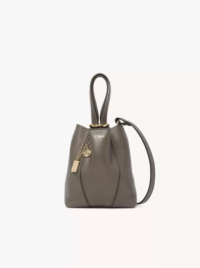 Kleine Chloé Spin Tote Bag aus genarbtem Leder