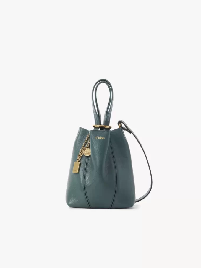 Kleine Chloé Spin Tote Bag aus genarbtem Leder