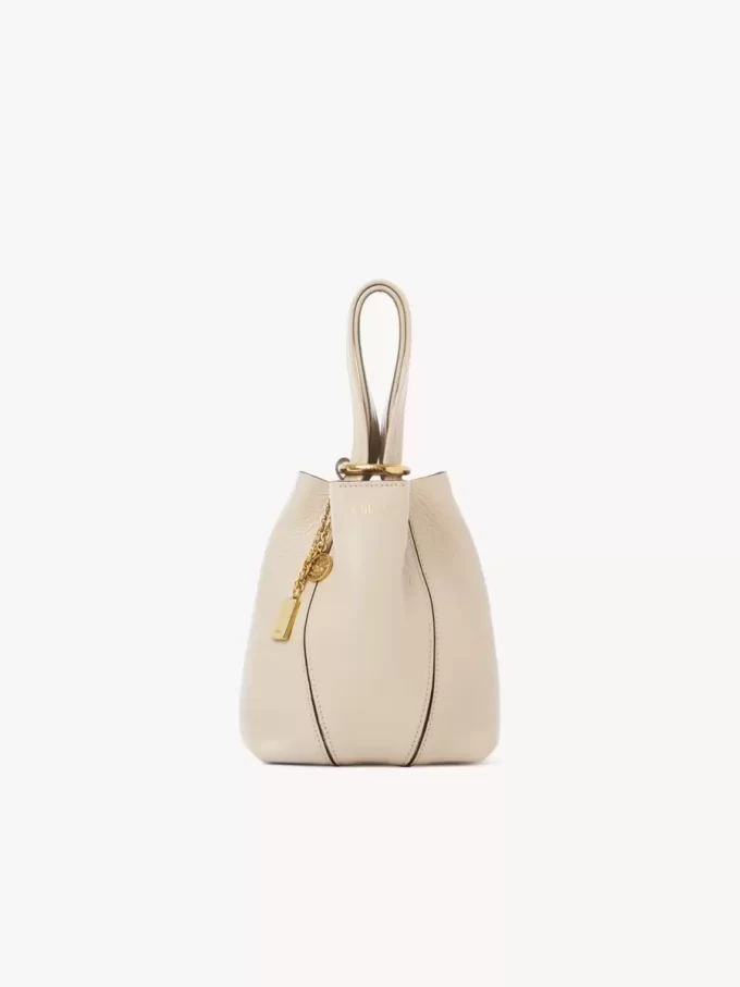 Kleine Chloé Spin Tote Bag aus genarbtem Leder Kleine Chloé Spin Tote Bag aus genarbtem Leder