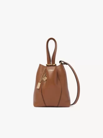 Kleine Chloé Spin Tote Bag aus genarbtem Leder