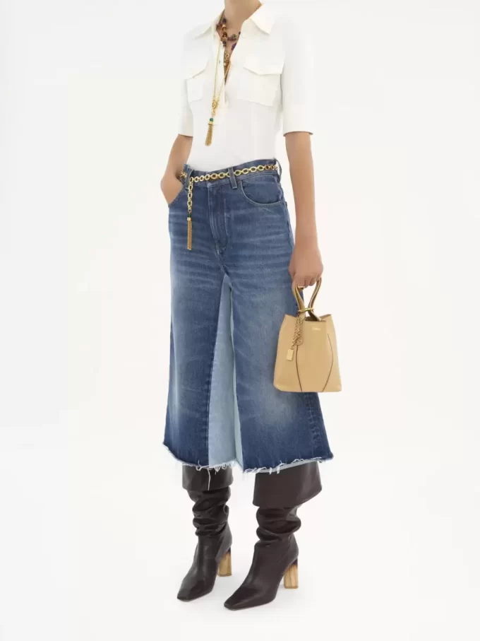 Kleine Chloé Spin Tote Bag aus genarbtem Leder Kleine Chloé Spin Tote Bag aus genarbtem Leder