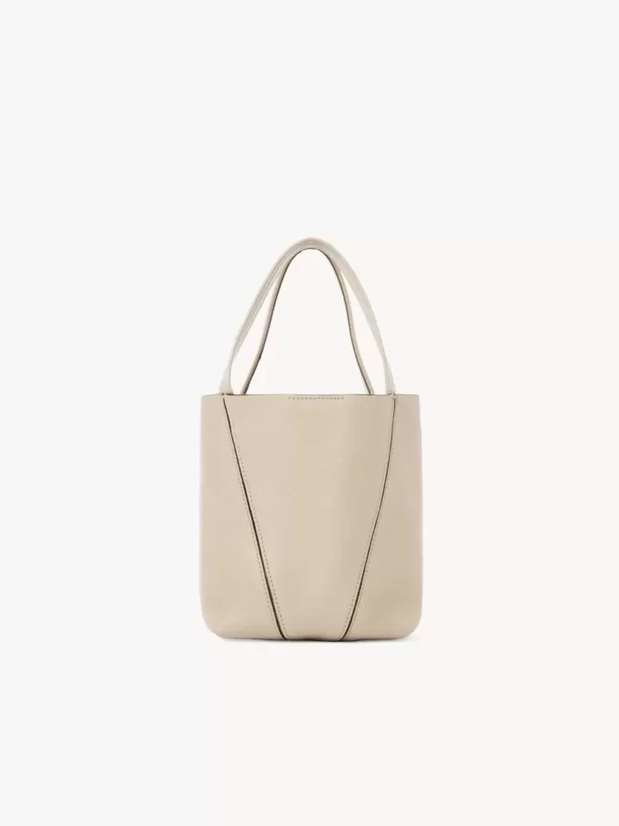 Kleine Chloé Spin Tote Bag aus genarbtem Leder Kleine Chloé Spin Tote Bag aus genarbtem Leder