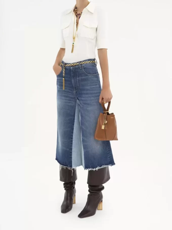 Kleine Chloé Spin Tote Bag aus genarbtem Leder