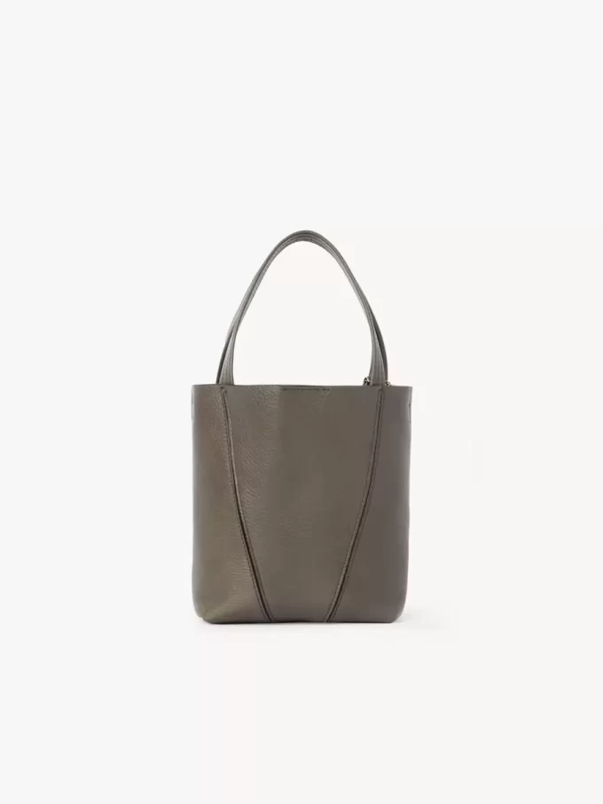 Kleine Chloé Spin Tote Bag aus genarbtem Leder