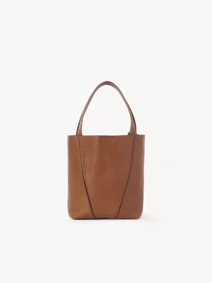 Kleine Chloé Spin Tote Bag aus genarbtem Leder