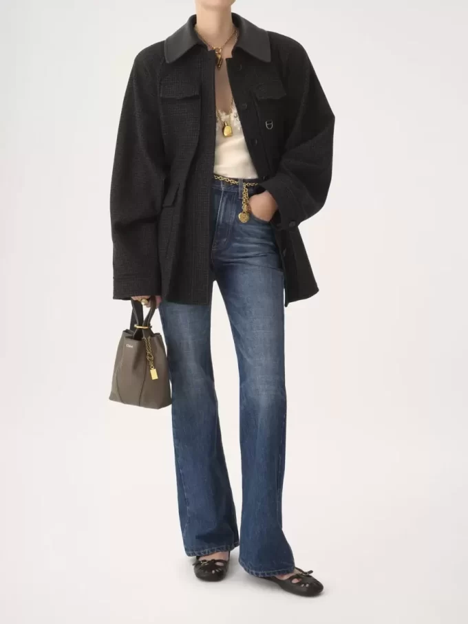 Kleine Chloé Spin Tote Bag aus genarbtem Leder