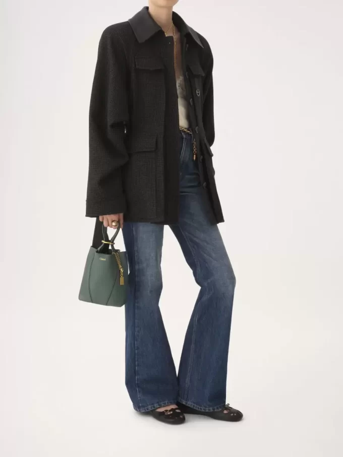 Kleine Chloé Spin Tote Bag aus genarbtem Leder
