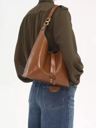 Kleine Hobo-Tasche Marcie aus glänzendem Leder