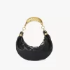 Kleine Hobo-Tasche mit Armband aus genarbtem Leder Kleine Hobo-Tasche mit Armband aus genarbtem Leder