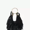 Kleine Hobo-Tasche mit Armband aus Leder mit Fransen Kleine Hobo-Tasche mit Armband aus Leder mit Fransen