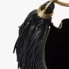 Kleine Hobo-Tasche mit Armband aus Leder mit Fransen Kleine Hobo-Tasche mit Armband aus Leder mit Fransen