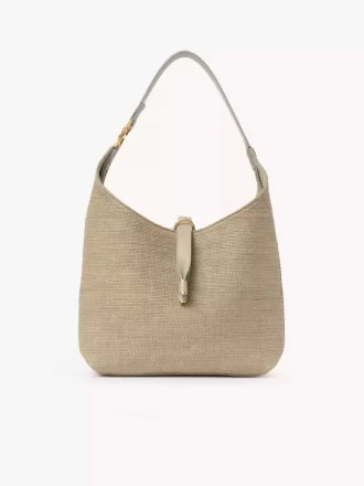 Kleine Marcie Hobo-Tasche aus Fasern mit Bast-Effekt