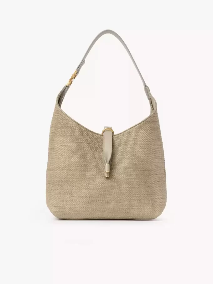 Kleine Marcie Hobo-Tasche aus Fasern mit Bast-Effekt