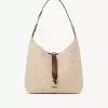Kleine Marcie Hobo-Tasche aus Fasern mit Bast-Effekt
