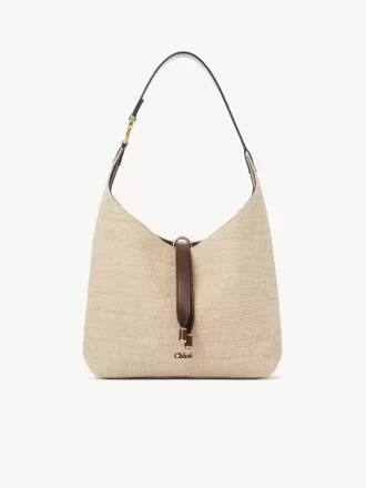 Kleine Marcie Hobo-Tasche aus Fasern mit Bast-Effekt