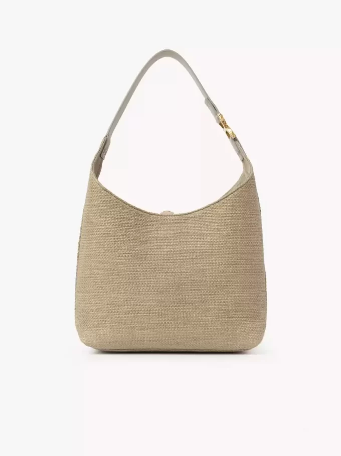 Kleine Marcie Hobo-Tasche aus Fasern mit Bast-Effekt