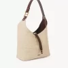 Kleine Marcie Hobo-Tasche aus Fasern mit Bast-Effekt