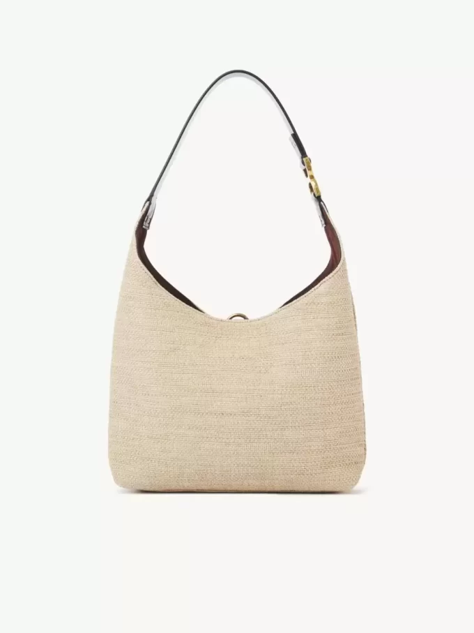 Kleine Marcie Hobo-Tasche aus Fasern mit Bast-Effekt