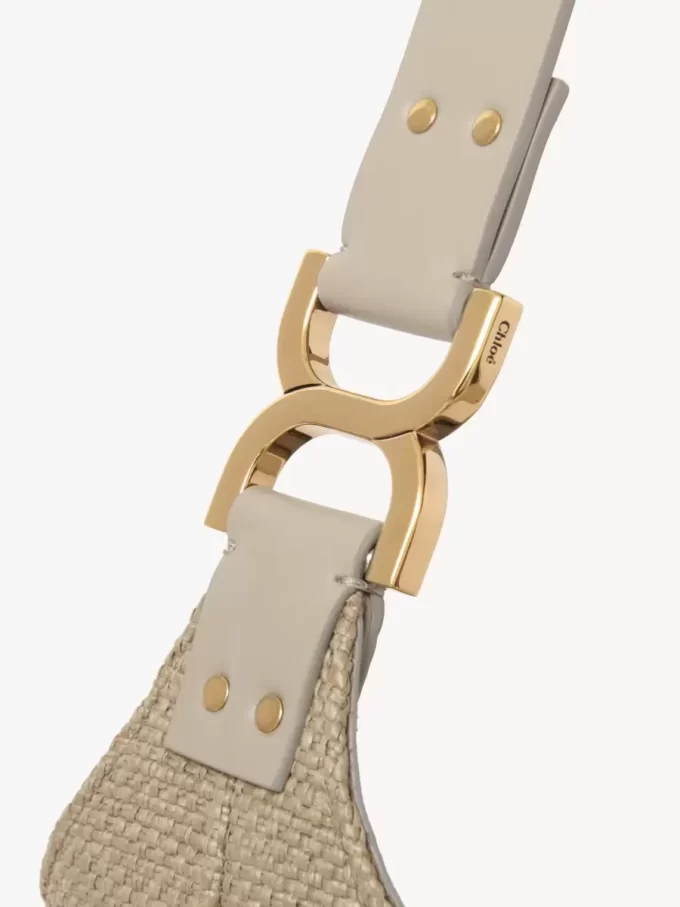 Kleine Marcie Hobo-Tasche aus Fasern mit Bast-Effekt