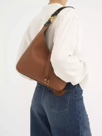 Kleine Marcie Hobo-Tasche aus genarbtem Leder