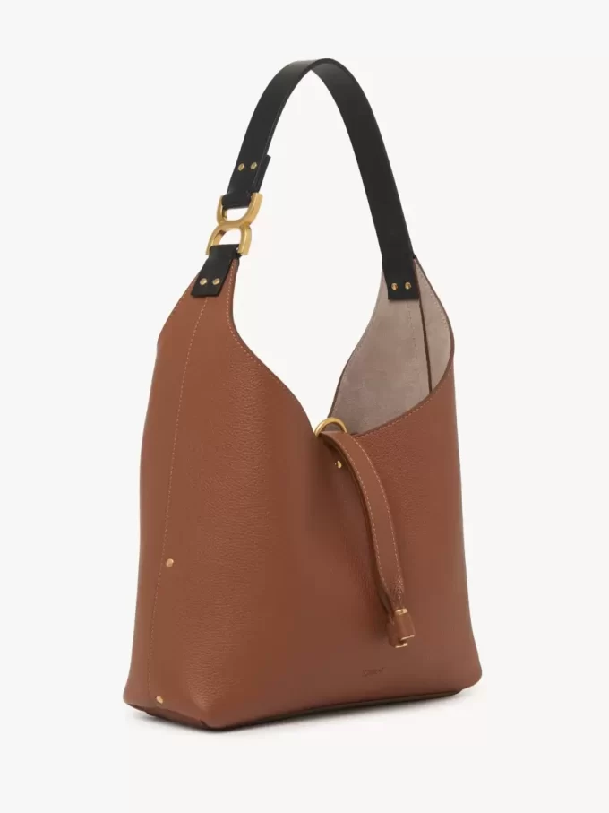 Kleine Marcie Hobo-Tasche aus genarbtem Leder