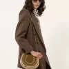 Kleine Marcie-Satteltasche aus Wildleder und Lammfell