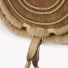 Kleine Marcie-Satteltasche aus Wildleder und Lammfell