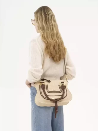 Kleine Marcie-Tasche aus Fasern mit Bast-Effekt