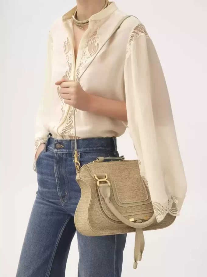 Kleine Marcie-Tasche aus Fasern mit Bast-Effekt Kleine Marcie-Tasche aus Fasern mit Bast-Effekt