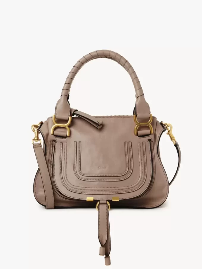 Kleine Marcie-Tasche aus glänzendem Leder Kleine Marcie-Tasche aus glänzendem Leder