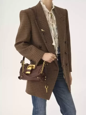 Kleine Paddington-Kettentasche aus genarbtem Leder