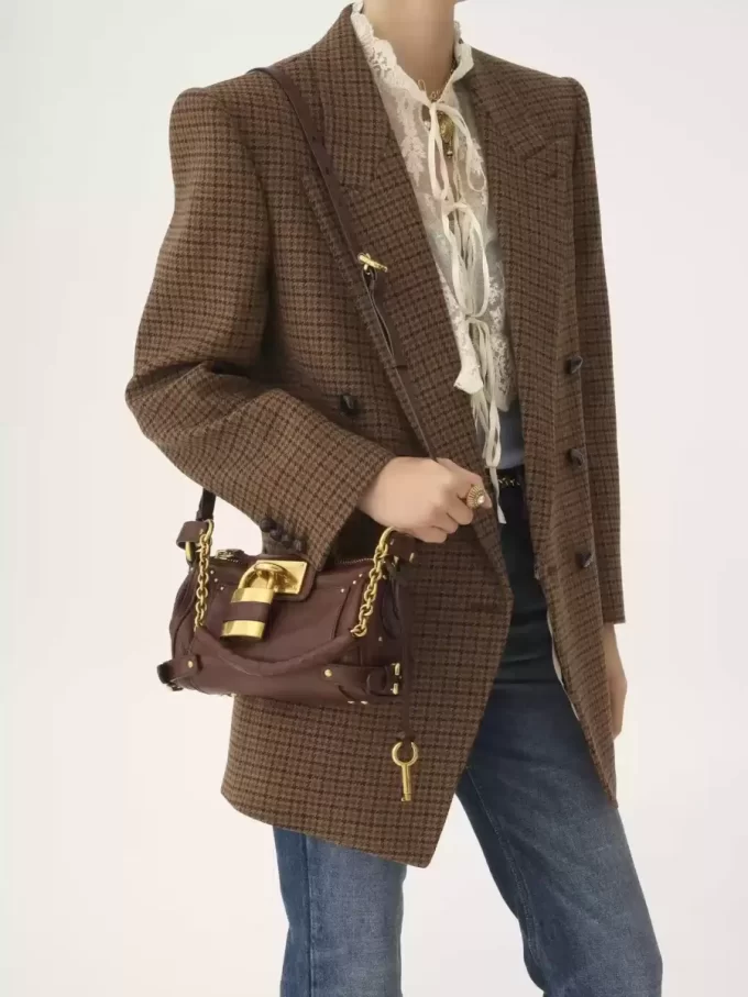 Kleine Paddington-Kettentasche aus genarbtem Leder