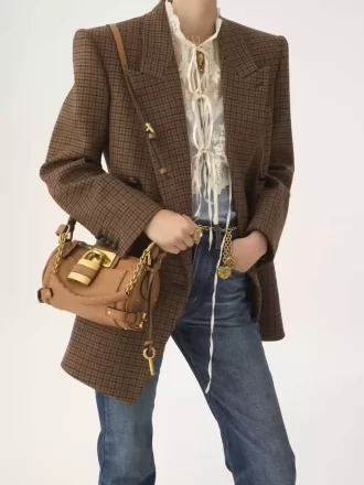 Kleine Paddington-Kettentasche aus genarbtem Leder