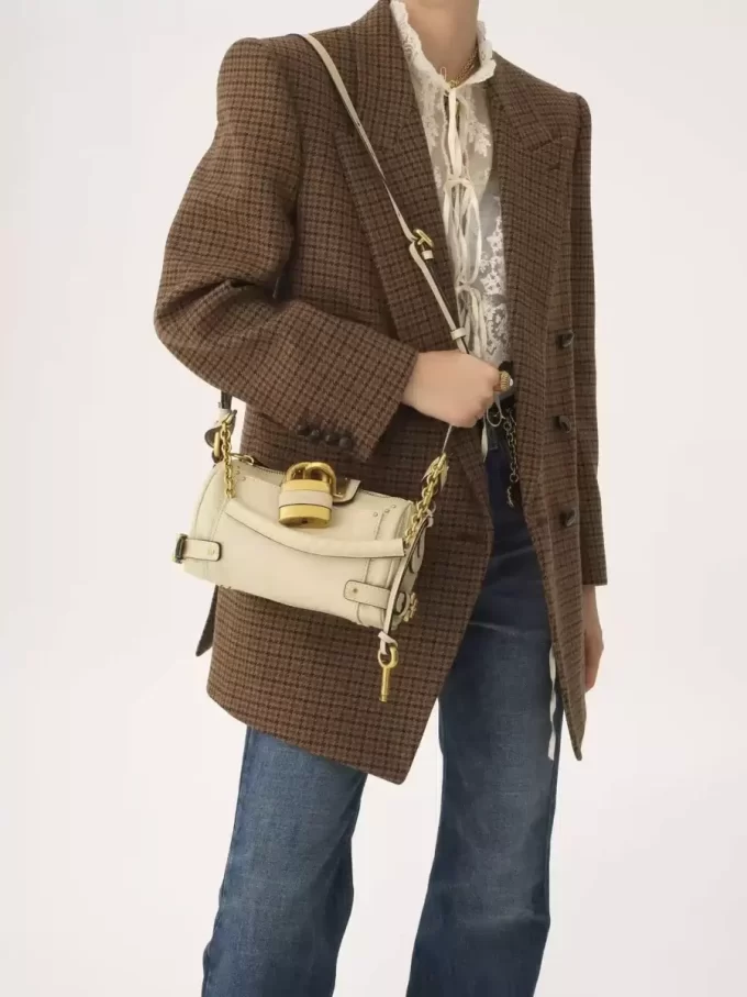 Kleine Paddington-Kettentasche aus genarbtem Leder