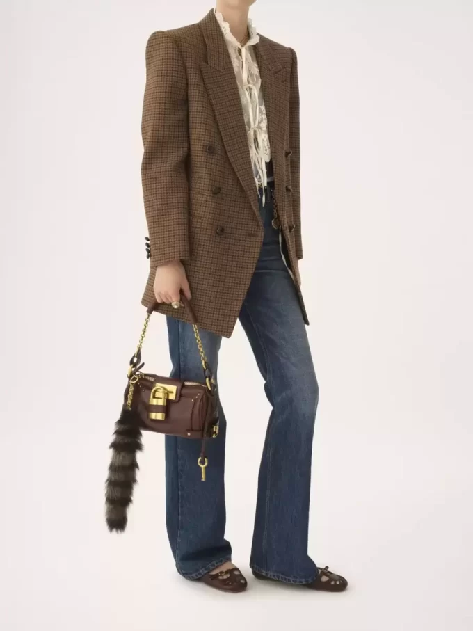 Kleine Paddington-Kettentasche aus genarbtem Leder