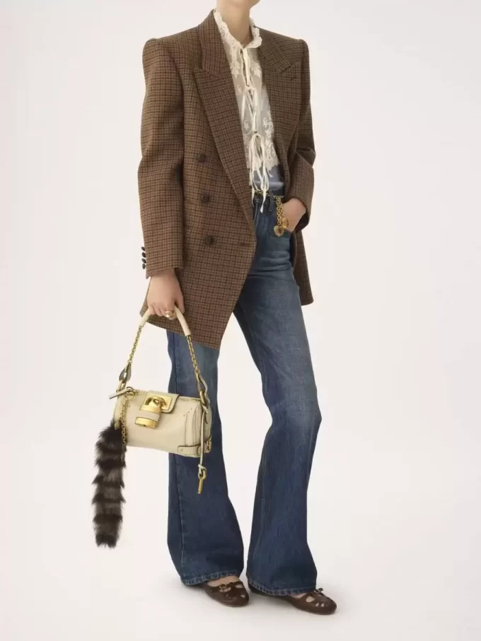 Kleine Paddington-Kettentasche aus genarbtem Leder