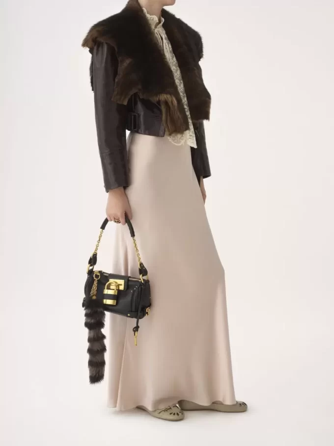 Kleine Paddington-Kettentasche aus genarbtem Leder