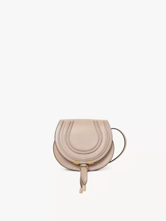 Kleine Satteltasche Marcie aus glänzendem Leder