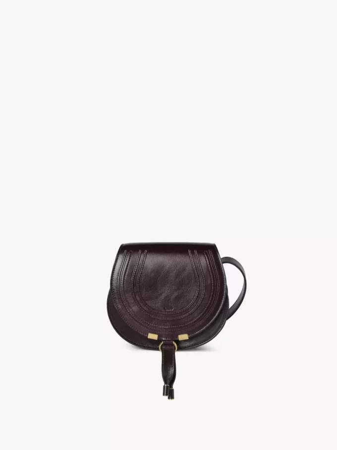 Kleine Satteltasche Marcie aus glänzendem Leder