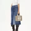 Kleine Woody-Einkaufstasche aus Leinen und Leder Kleine Woody-Einkaufstasche aus Leinen und Leder
