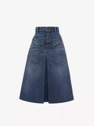 Knielanger Rock aus Denim