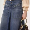 Knielanger Rock aus Denim Knielanger Rock aus Denim