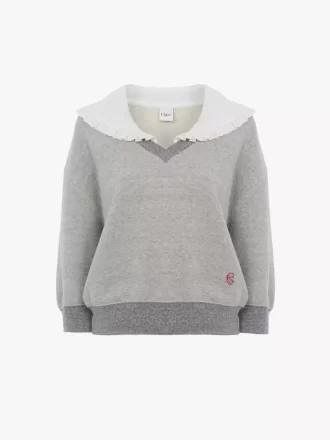 Kragenpullover aus Chiné-Fleece