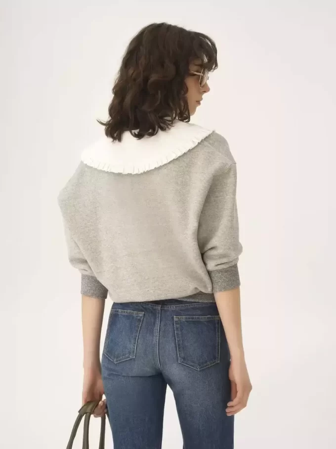 Kragenpullover aus Chiné-Fleece Kragenpullover aus Chiné-Fleece