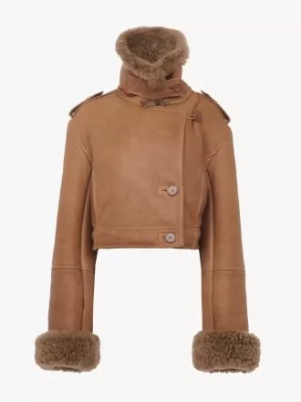 Kurze, kastige Jacke aus Leder