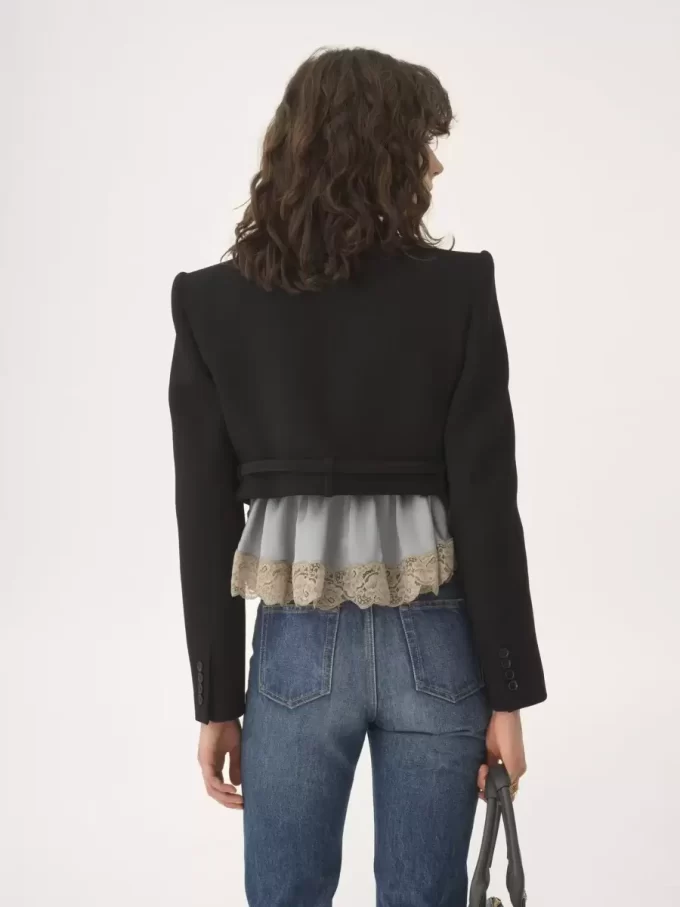 Kurze Spencer-Jacke aus Wollkrepp